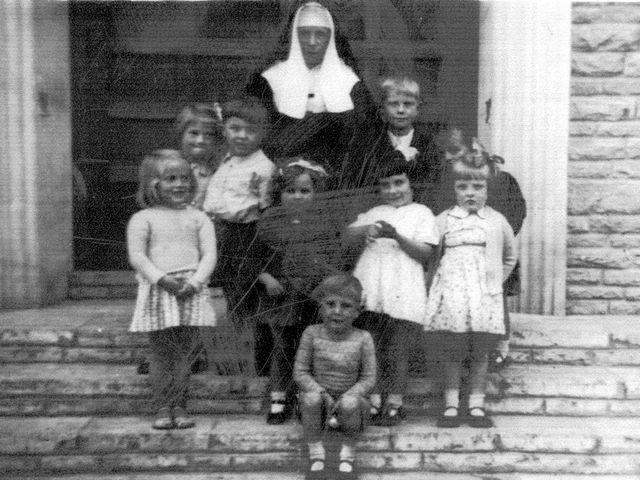 Mother Orley on Church Steps